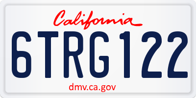 CA license plate 6TRG122