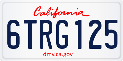 CA license plate 6TRG125
