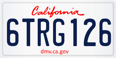 CA license plate 6TRG126