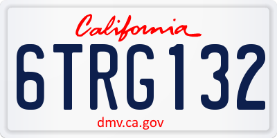 CA license plate 6TRG132