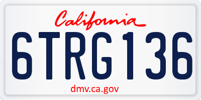 CA license plate 6TRG136