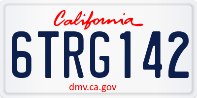 CA license plate 6TRG142
