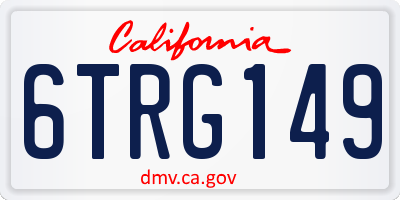 CA license plate 6TRG149