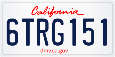 CA license plate 6TRG151
