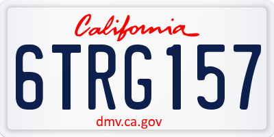 CA license plate 6TRG157