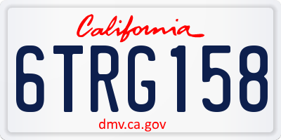 CA license plate 6TRG158