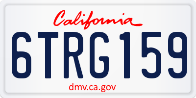 CA license plate 6TRG159