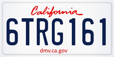 CA license plate 6TRG161