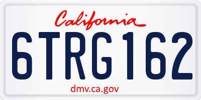 CA license plate 6TRG162