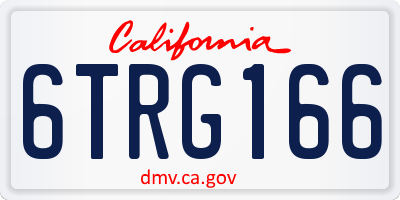 CA license plate 6TRG166