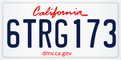 CA license plate 6TRG173