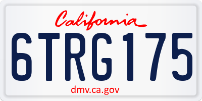 CA license plate 6TRG175
