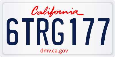 CA license plate 6TRG177