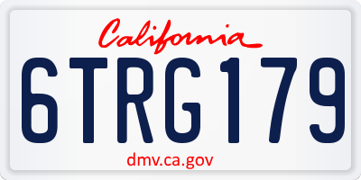 CA license plate 6TRG179