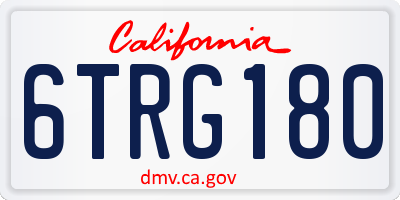 CA license plate 6TRG180