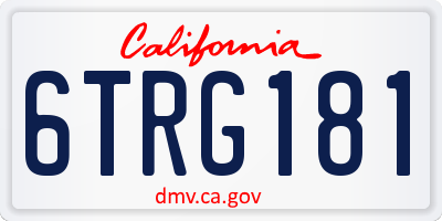 CA license plate 6TRG181