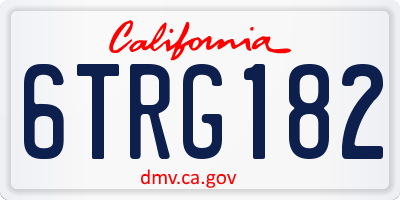 CA license plate 6TRG182