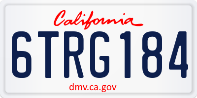 CA license plate 6TRG184
