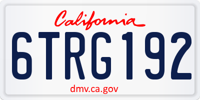 CA license plate 6TRG192