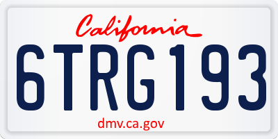 CA license plate 6TRG193