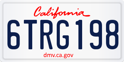 CA license plate 6TRG198