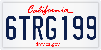 CA license plate 6TRG199
