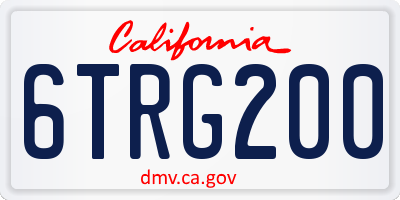 CA license plate 6TRG200
