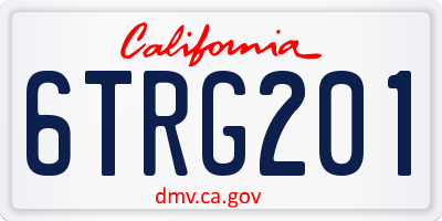 CA license plate 6TRG201