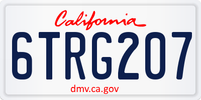 CA license plate 6TRG207