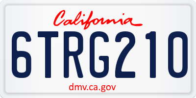 CA license plate 6TRG210