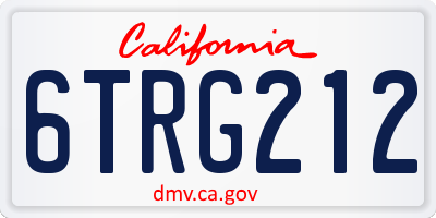 CA license plate 6TRG212
