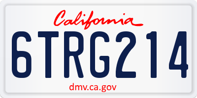 CA license plate 6TRG214