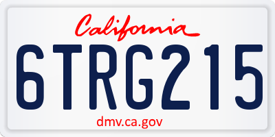 CA license plate 6TRG215