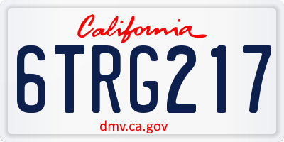 CA license plate 6TRG217