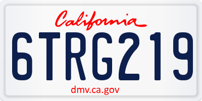 CA license plate 6TRG219