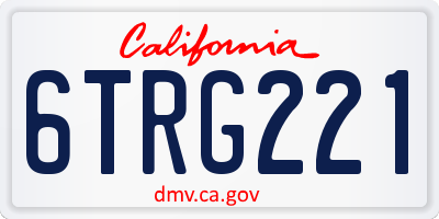 CA license plate 6TRG221