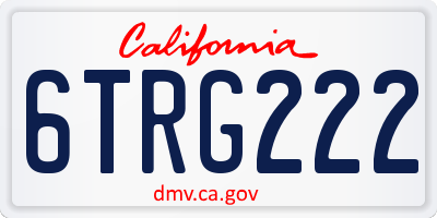 CA license plate 6TRG222