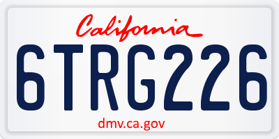 CA license plate 6TRG226
