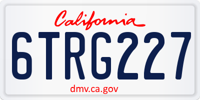 CA license plate 6TRG227