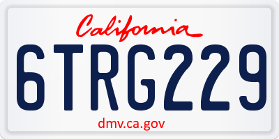 CA license plate 6TRG229
