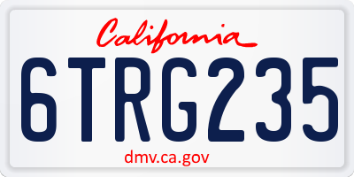 CA license plate 6TRG235