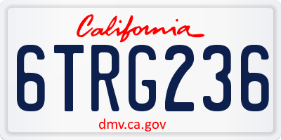 CA license plate 6TRG236