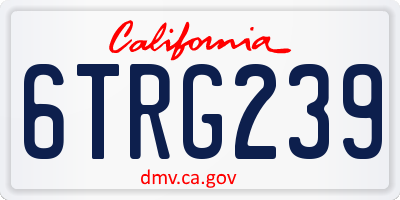 CA license plate 6TRG239