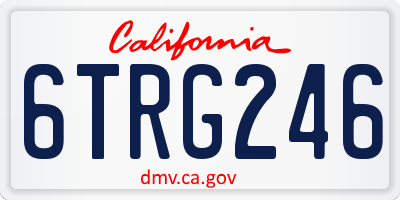 CA license plate 6TRG246