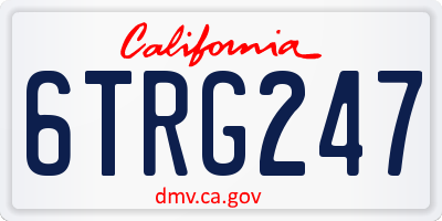 CA license plate 6TRG247