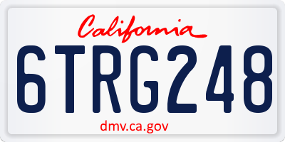 CA license plate 6TRG248