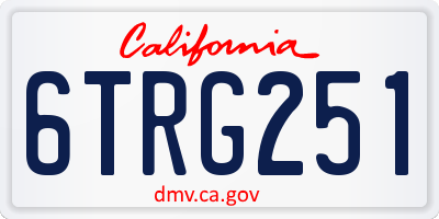 CA license plate 6TRG251