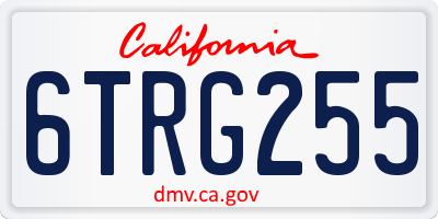 CA license plate 6TRG255