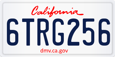 CA license plate 6TRG256