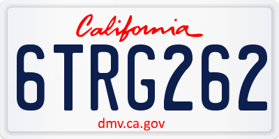 CA license plate 6TRG262